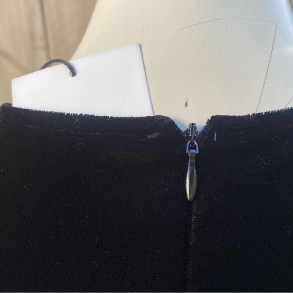 ZARA DRAPED VELVET MIDI DRESS BLACK SZ small NWT - Picture 11 of 16